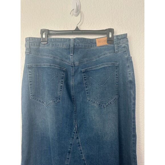 Show Me Your MuMu Blue Denim Maxi Skirt with Front Slit - Picture 7 of 12